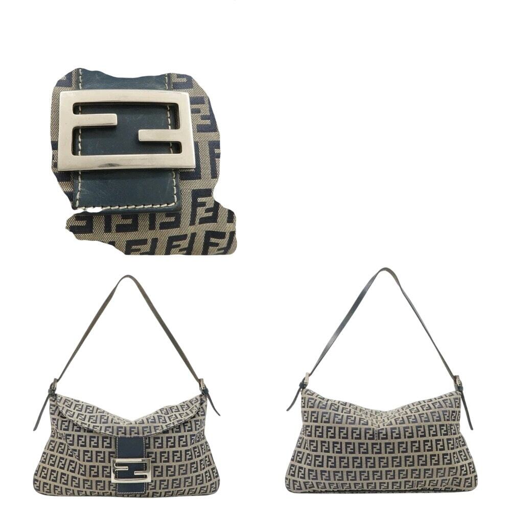 💎✨BEAUTIFUL✨💎Authentic FENDI Zucchino Mamma Baguette Shoulder Bag - Picture 8 of 10